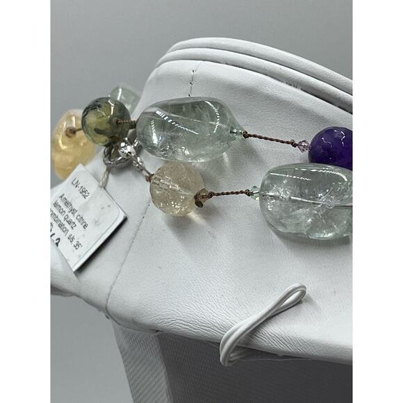 Margo Morrison GREEN, PURPLE AMETHYST, CITRINE, LEMON QUARTZ, Necklace New Other - Picture 10 of 16